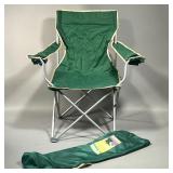 CAMPING CHAIR | Green folding chair in carrying bag.