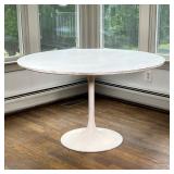 BURKE MODERNIST ROUND TULIP TABLE | Maurice Burke for Arkana, aluminum with white powder coating Mar