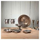 (9PC) STERLING SILVER GROUP | Sterling includes two Kirk & Son Scalloped dishes, Gorham Bowl, Compot