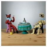 (3PC) JOSEFINA AGUILAR (MEXICAN, 20TH/21ST CENTURY) | Cards with the devil Handmade clay/art pottery