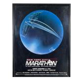 1993 NYC MARATHON POSTER | Print ad poster for the 1993 New York City marathon; framed behind glass.