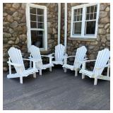 (5PC) ADIRONDACK CHAIRS | A set of five outdoor patio chairs: Leisure Line polywood Adirondack chair