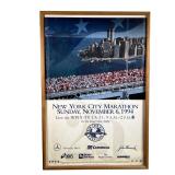 1994 NYC MARATHON POSTER | Print ad poster for the 1994 New York City Marathon; framed behind glass.