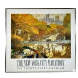 1992 NYC MARATHON POSTER | Official 1992 New York City marathon commemorative print poster; “The Twe