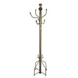 BRASS HALL TREE | Brass coat rack with eagle finial. - h. 74 in