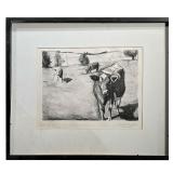 MONICA CHURCH ENGRAVING | Pencil signed lower right - subject 15 x 11 in. - w. 25.5 x h. 21 in (fram