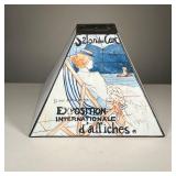 TOULOUSE LAUTREC LAMPSHADE | Salon des Cent glass lampshade with artwork on two opposite sides, the 