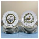 (16PC) D’AUTEUIL PLATES | Including fourteen 9.5-inch plates and two similar rimless plates (dia. 9.