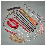 COLLECTION COSTUME JEWELRY | Including a Barse chunky beaded two-strand necklace, a three-strand gol