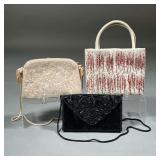 (3PC) BEADED EVENING BAGS | Including an intricately beaded Lord & Taylor evening bag with floral pa