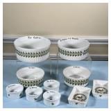 (10PC) PORCELAINE D’AUTEUIL BAKEWARE | Including four ramekins, two small rectangular baking dishes,