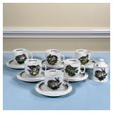 (13PC) D’AUTEUIL DEMITASSE CUPS | Including six demitasse cups, six saucers (dia. 5.25 in.), and a l