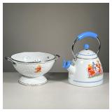 (2PC) SIMPLY POOH TEA KETTLE & COLANDER | Decorated with Winny the Pooh characters and similar desig