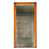 BEVELLED GLASS MIRROR | Large bevelled glass mirror featuring flower carving in corners. - w. 21 x h