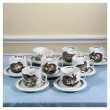 (16PC) D’AUTEUIL COFFEE CUP SET | Including eight coffee cups in eight matching saucers (dia. 6.5 in