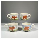 (4PC) OVERSIZED MUGS | Hungarian / Warner New Hampshire, could be used as bowls. - h. 3 x dia. 5 in 