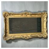 GILT PLASTIC MIRROR | Gilt plastic floral bordered mirror. - w. 21.5 x h. 36.5 in 