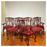 (8PC) CHIPPENDALE STYLE CHAIRS | Chippendale style dining chairs, including two arm and six side cha