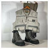 (3PC) ORVIS FLY FISHING VEST, WADERS & BOOTS | Includes: Orvis Vest XL Orvis Waders XL Orvis Wading 