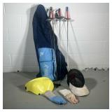 FENCING EQUIPMENT | Includes: 1 Sabre, 3 Foils, mask, gloves, and breastplate in large fencing bag. 