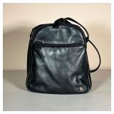 ETIENNE AIGNER LEATHER PURSE | Black leather backpack/purse. - l. 10 x h. 10 in 
