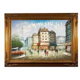 BURMAN OIL PAINTING OF THE EIFFEL TOWER | Oil painting of Paris with the Eiffel Tower Signed Burnem.