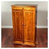 WOODEN DVD STORAGE CABINET | Features 2 shelved doors with 4 main shelves in unit, perfect fits DVDs