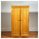 ARTS & CRAFTS STYLE DVD CD CABINET | Cabinet has 2 doors that swing out with 6 shelves each. Cabinet