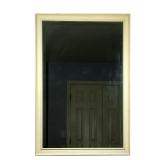 WALL MIRROR | Beveled glass mirror in white frame. - l. 27.5 x h. 39.5 in 