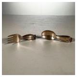 (2PC) TIFFANY STERLING BABY SET | Fork & Spoon. marked “Tiffany & Co Sterling Silver”. - l. 3.5 x w.
