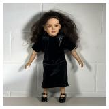 "MY TWIN" DOLL | My Twin toy doll in a black velvet dress. - l. 10 x h. 21 in 
