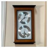 BULOVA CLOCK AND BAROMETER | Bullova Combination wall Clock and Barometer. - l. 10 x h. 17 in 
