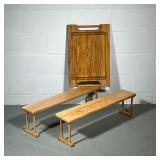 (3PC) SPICE RACKS & BOARD | Pair of kitchen shelves for spice storage and a double-handled wood cutt