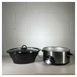 RIVAL CROCK POT | Stoneware slow cooker with high, low, and warm setting and cook time settings. - l