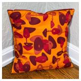GUCCI THROW PILLOW | Gucci scarf throw pillow, having an abstract pattern on one side, and a plain r