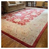 SULTANABAD WOOL CARPET | Red Pakistan Sultanabad carpet, 100% wool densely knotted. - l. 11.6 x w. 1