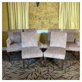 (6PC) CUSTOM UPHOLSTERED DINING CHAIRS | Including two armchairs and four side chairs, custom geomet