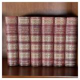 (6PC) CHARLES DICKENS BOOKS | Fancy red leather bound Charles Dickens Library with original plates b