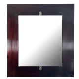 WOOD FRAME MIRROR | Beveled glass mirror in a wide wood frame, likely by Baker Furniture. - w. 36 x 