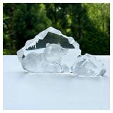 (2PC) MATS JONASSON GLASS SCULPTURES | Mats Jonasson Sweden glass sculptures with polar bears; both 