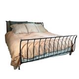 SCROLL KING BEDFRAME | Hammered metal scrollwork bedframe, fits a king mattress (mattress not includ