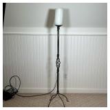 CAST METAL TORCHIERE | Tall candle stand with coiled snake devices. - h. 43.75 x dia. 15.75 in (with