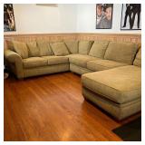 SECTIONAL SOFA | Jonathan Louis light brown upholstered sectional sofa with corner piece and chaise 