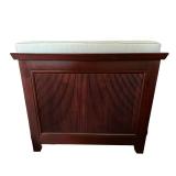 STORAGE CHEST | Custom-made reeded storage chest with hinged lift top