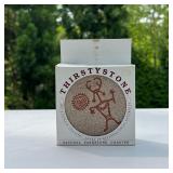 THIRSTYSTONE COASTERS | Natural sandstone coasters with Native American design. - dia. 4 in 