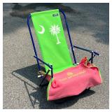 (2PC) SUMMER GEAR | Including a green COPA beach chair of small size, folding; plus a pink Hot Phitn