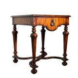 THEODORE ALEXANDER WILLIAM & MARY STYLE SIDE TABLE | Theodore Alexander with shaped wood top with in