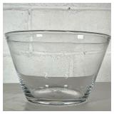 SIMON PEARCE HAND BLOWN GLASS BOWL | Hand blown clear glass bowl by Simon Pearce, signed on bottom. 