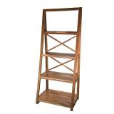 TRIANGULAR WOODEN SHELVING UNIT | Includes 4 shelves, each with shorter width as they go up, X cross