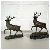 (2PC) AFTER ANTOINE-LOUIS BARYE (1795-1875) | Stag with head raised. Identical castings, one figurin